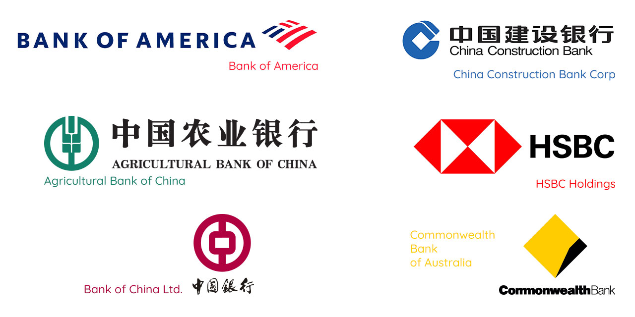 Kako napraviti logo - Lava NET Najpoznatiji logo-i banaka u svetu: Bank of America, Agricultural Bank of China, Bank of China Ltd., China Construction Bank Corp, HSBC Holdings i Commonwealth Bank Of Australia.