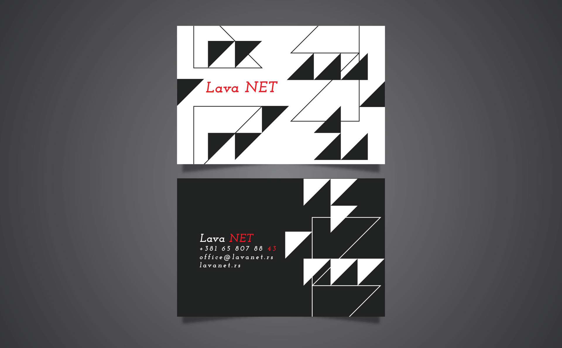 Geometrijski trendi dizajn za Lava NET agenciju.